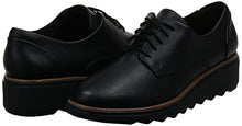 Load image into Gallery viewer, Clarks womens Sharon Noel Oxford, Black Leather W/ Dark Tan Welt, 7.5 US