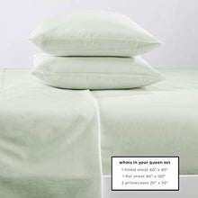 Load image into Gallery viewer, Lightweight Microfiber Sheets. Soft, Cozy Sheets. Breathable, Wrinkle Free Bed Sheet Set. Emery Collection (Queen, Pale Green)