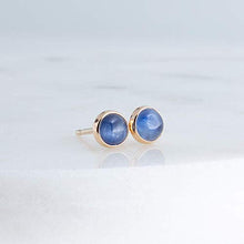 Load image into Gallery viewer, Blue Kyanite Stone 4mm with 14K Gold Filled Stud Earrings