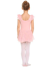 Load image into Gallery viewer, Arshiner Girls Ruffle Sleeve Ballet Dance Dress Tutu Skirted Leotard, 8-9 Years, Ballet Pink