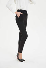Load image into Gallery viewer, Tronjori Womens Comfy Stretch Slim Skinny Ponte Pants with Ruffles Details(XS, Black)