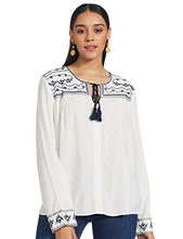 Load image into Gallery viewer, KAILASA BY ANGEL BAY Women's Full Sleeves Top with Drawstring Neck and Boho Print Designer Blouse for Office Casual Wear Comfy Top