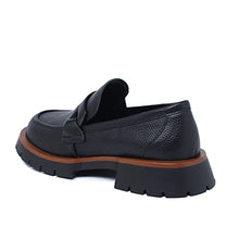 Load image into Gallery viewer, Reitoye Women's Loafers Platform Low Chunky Heel Leather Loafer Shoes US 7 Black