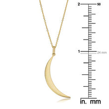 Load image into Gallery viewer, Kooljewelry 14k Yellow Gold Crescent Moon Pendant Cable Chain Necklace (18 inch)