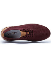 Load image into Gallery viewer, VILOCY Men's Casual Dress Sneakers Oxfords Business Shoes Lace Up Lightweight Comfortable Breathable Walking Knit Mesh Fashion Sneakers Tennis Wine Red,US11.5 EU45