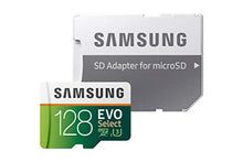 Load image into Gallery viewer, SAMSUNG: EVO Select 128GB MicroSDXC UHS-I U3 100MB/s Full HD & 4K UHD Memory Card with Adapter (MB-ME128HA)