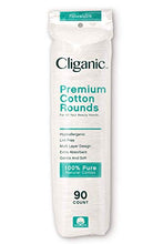 Load image into Gallery viewer, Cliganic Premium Cotton Rounds | Makeup Remover Pads, Hypoallergenic, Lint-Free | 100% Pure Cotton (540 Count)
