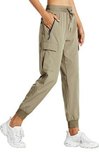 Load image into Gallery viewer, Libin Women's Cargo Joggers Lightweight Quick Dry Hiking Pants Athletic Workout Lounge Casual Outdoor, Khaki XL