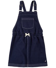 Load image into Gallery viewer, Nautica Girls' Knit Overall Dress, Peacoat 12, 4T