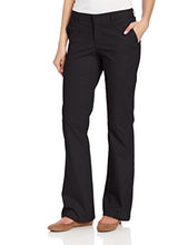 Load image into Gallery viewer, Dickies Women's Flat Front Stretch Twill Pant Slim Fit Bootcut, Black, 6