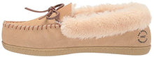 Load image into Gallery viewer, Dearfoams Women's Bethany Suede Moccasin Slipper, Desert, 9