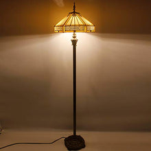 Load image into Gallery viewer, Tiffany Floor Lamp Yellow Hexagon Stained Glass Lampshade Mission Style Coffee Table Reading Lamps Antique Base Lighting W16 H64 Inch Living Room Bedroom Bookcase Bedside Desk S011 WERFACTORY