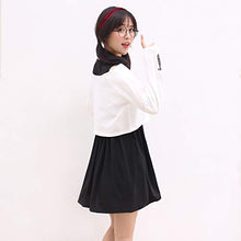 Load image into Gallery viewer, Cute Dress for Teens Girl Two Piece Set Bunny Prints Casual Cotton Dresses for Spring Autumn (M) Black White