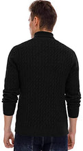 Load image into Gallery viewer, Sailwind Men's Twisted Knitted Turtleneck Sweater Casual Soft Pullover Sweaters for Men US Small Black
