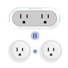 Load image into Gallery viewer, Smart Plugs That Work with Alexa, Google Home Assistant & IFTTT, Dual Sockets 2.4G WiFi Outlet Compatible with Avatar Controls, Smart Life & Tuya APP - Energy Monitoring, Timer, Group Remote Control