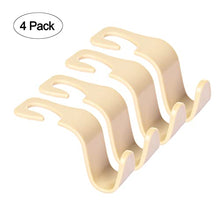 Load image into Gallery viewer, Universal Multifunctional Car Vehicle Headrest Hook, Organizer Hanger Storage Hook for Bag Purse Cloth Grocery (Beige Set of 4)