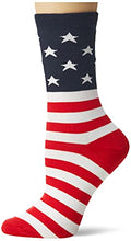 Load image into Gallery viewer, K. Bell Women's Original Collection Novelty Casual Crew Socks, American Flag (Red/White/Blue), Shoe Size: 4-10