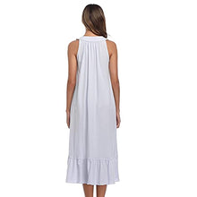 Load image into Gallery viewer, MZROCR Cotton Nightgowns for women Soft Sleeveless Night gown Long Nightdress for Ladies Button Down Pajama Dress Sleepwear Four seasons Light Blue