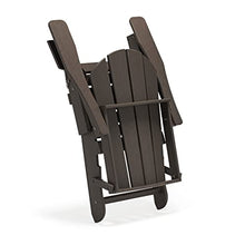 Load image into Gallery viewer, WO 4 Piece Set Outdoor Folding Poly Adirondack Chair for Backyard, Lawn, Patio, Deck, Garden, Weather Resistant Polyethylene Plastic Lounger, Dark Brown