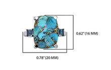 Load image into Gallery viewer, YoTreasure 11.18 Ct. Turquoise & London Blue Topaz Solid 925 Sterling Silver Ring Jewelry