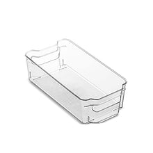 Load image into Gallery viewer, Set Of 10 Refrigerator Organizer Bins - 5 Wide and 5 Narrow Stackable Fridge Organizers for Freezer, Kitchen, Countertops, Cabinets - Clear Plastic Pantry Storage Rack