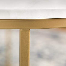 Load image into Gallery viewer, Walker Edison Furniture Company Modern Round Coffee Accent Table Living Room, Marble/Gold
