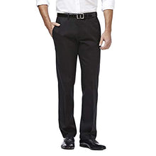 Load image into Gallery viewer, Haggar mens Premium No Iron Khaki Straight Fit Flex Waistband Flat Front Pant, Black, 32x36