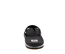 Load image into Gallery viewer, Reef Men's Fanning Flip Flop, BLACK/SILVER, 11 Medium