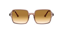 Load image into Gallery viewer, Ray-Ban Women's RB1973 Square II Sunglasses, Transparent Light Brown/Gradient Brown, 53 mm