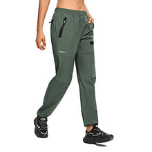 Load image into Gallery viewer, GeeGo Womens Hiking Pants Lightweight Quick Dry Outdoor Travel Cargo Pants Seamless Zipper Pockets Water Resistant UPF 50+ Army Green Medium