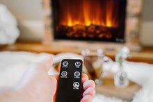 Load image into Gallery viewer, e-Flame USA Telluride LED Electric Fireplace Stove with Faux Wood and Stone Mantel - Remote - 3D Log and Fire