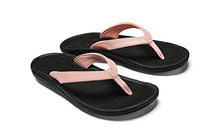 Load image into Gallery viewer, OluKai Kulapa Kai Women's Beach Sandals, Quick-Dry Flip-Flop, Water Resistant, Compression Molded Footbed & Wet Grip Soles, Petal Pink/Black, 10