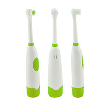 Load image into Gallery viewer, Toothbrush for Kids,Fencia Teeth Brush Tooth Cleaner Oral Hygiene Care Kits with 3 Replacement Crossaction Brush Head Kit Battery Powered (Green)