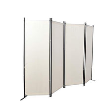 Load image into Gallery viewer, 4 Panel Room Divider Privacy Screens Home Office Accents Folding Steel Frame White (White)