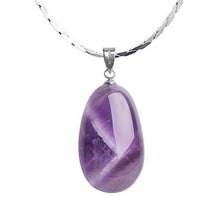 Load image into Gallery viewer, iSTONE 925 Sterling Silver Purple Amethyst Ladies Pendant Necklace, Gemstone Birthstone with 18" Silver Chain