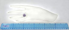 Load image into Gallery viewer, RB Gems Sterling Silver 925 Ring GENUINE GEMS Cushion 5 mm, Rhodium-Plated Finish, Floral Cluster Design (7, amethyst)