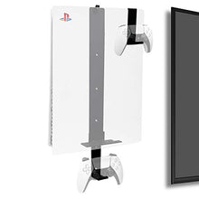 Load image into Gallery viewer, Wall Mount for PS5 Playstation 5 Disc Edition and Digital Edition (Mounts The Console on Wall Near or Behind TV with Invisible Design), Including 2 Accessory Holders for Controller & Headset (Black)
