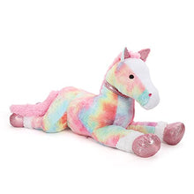 Load image into Gallery viewer, Tezituor Large Horse Stuffed Animal Giant Pony Pink Plush Toy Horse Tie-Dye Fur Big Gift for Kids 35 Inches