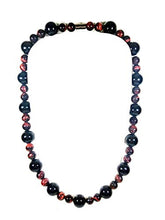 Load image into Gallery viewer, Auras by Osiris - Onyx And Red Tiger Eye Beaded Necklace For Men - World Class Durability & Magnetic Clasp - Good Luck - Confidence - Handmade in USA (Onyx & Red Tiger Eye)
