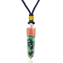 Load image into Gallery viewer, Green Jade Copper Pencil Pendant Point - Jade Pendant - Orgone Pendant with Green Jade - Orgonite Emf Protection Necklace with Adjustable Cord - By Orgonite Crystal