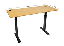 Load image into Gallery viewer, FEZIBO Electric Height Adjustable Standing Desk, 55 x 24 Inches Splice Board, Black Frame/Bamboo Top