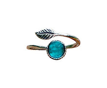 Load image into Gallery viewer, Recycled Vintage Mason Jar Sterling Silver Leaf Ring