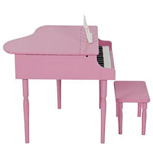 Load image into Gallery viewer, Best Choice Products Kids Classic Wooden 30-Key Mini Grand Piano Musical Instrument Toy w/ Piano Lid, Bench, Foldable Music Rack, Song Book, Note Stickers, Enamel Finish - Pink