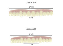 Load image into Gallery viewer, Imako Cosmetic Teeth for Women 1 Pack. (Large, Bleached) Uppers Only- Arrives Flat. Fit at Home Do it Yourself Smile Makeover!