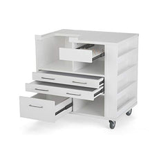 Load image into Gallery viewer, Arrow 9301B Ava Embroidery Multi-Needle Sewing Cabinet for Brother and Baby Lock, Portable with Wheels, White Finish