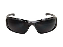 Load image into Gallery viewer, Edge XB116-S Brazeau Wrap-Around Safety Glasses, Anti-Scratch, Non-Slip, UV 400, Military Grade, ANSI/ISEA & MCEPS Compliant, 5.04" Wide, Black & Gray Winged Skull Frame/Smoke Lens