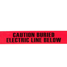 Load image into Gallery viewer, Morris Products Underground Electrical Caution Tape – 3-inch Width – Detectable from 12-18 Inch Depths – Yellow, Black – Printed With Caution Buried Electrical Line Below – 300 ft. Length, Red