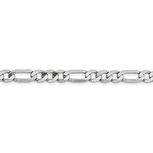 Load image into Gallery viewer, Black Bow Jewelry Men's 6mm 14k White Gold Flat Figaro Chain Necklace, 24 Inch
