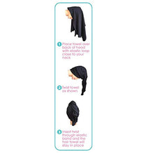 Load image into Gallery viewer, Hair RePear Ultimate Hair Towel for Long Hair - Anti Frizz Premium Cotton Product to Enhance Healthy Natural Hair Perfect for Plopping Wrapping Scrunching Straight Wavy or Curly Hair -21x44in Black