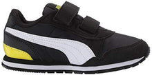 Load image into Gallery viewer, PUMA Baby ST Runner Velcro Sneaker, Black White-Meadowlark, 4 M US Toddler